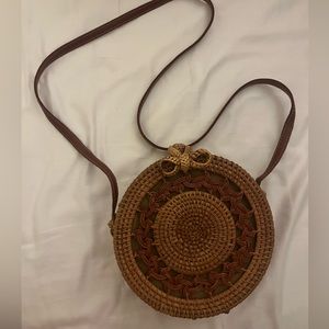Straw Wicker Detailed Crossbody purse